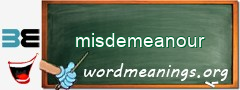 WordMeaning blackboard for misdemeanour